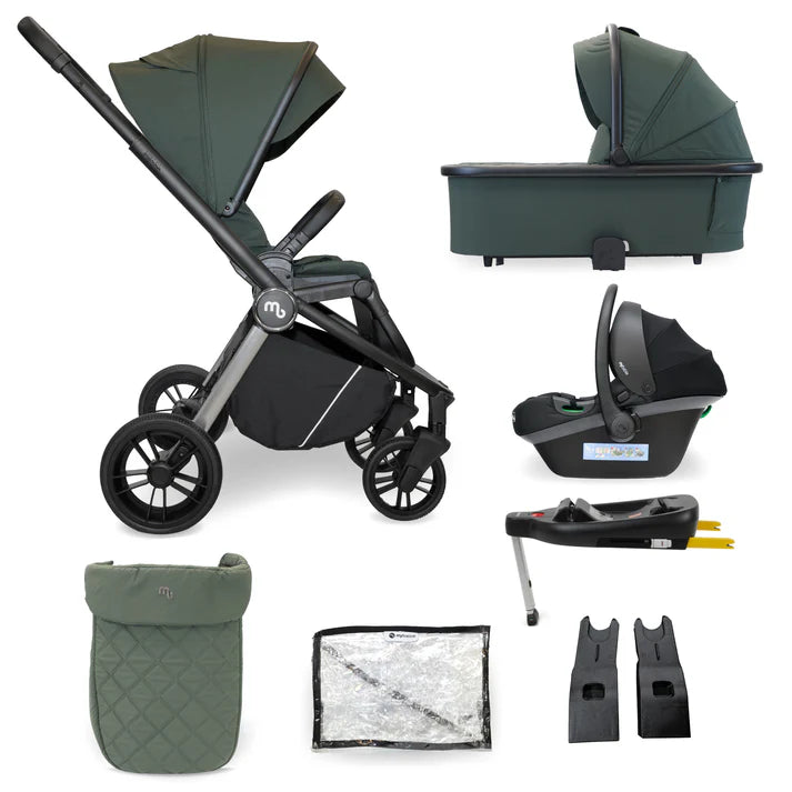 My babiie MB450i travel system in forest green with car seat and isofix