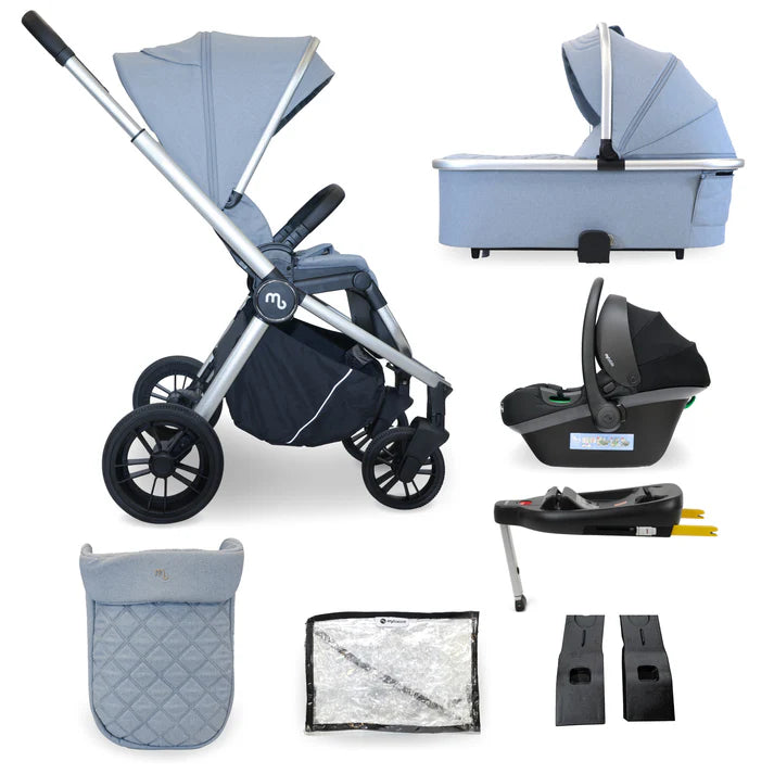 My Babiie MB450i 3 in 1 Travel System in Steel Blue with isofix