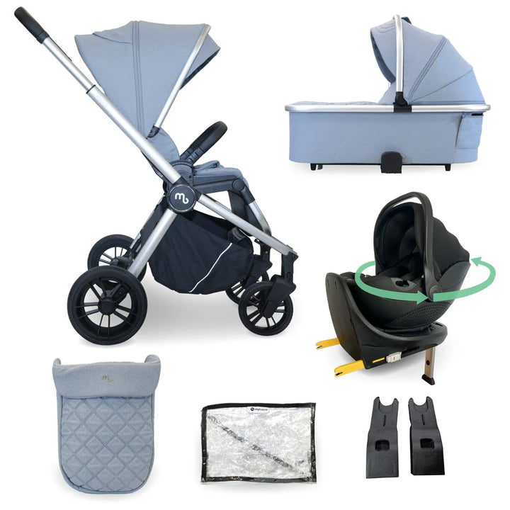 My Babiie MB450i Travel System - Steel Blue