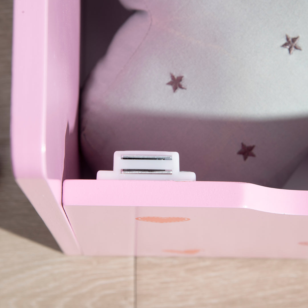 ZONEKIZ 2-in-1 Kids Storage Bench, Toy Box w/ Safety Rod - Pink - image 9