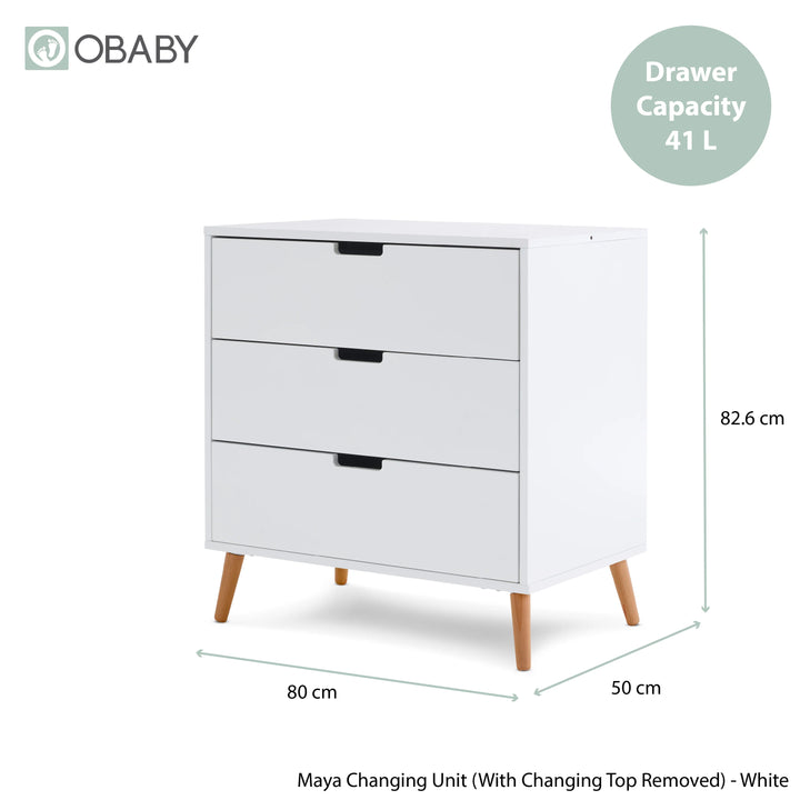 Obaby Maya Changing Unit - White With Natural