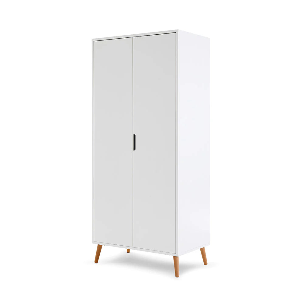 Obaby Maya Double Wardrobe - White With Natural
