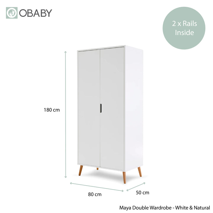Obaby Maya 3 Piece Room Set - White with Natural