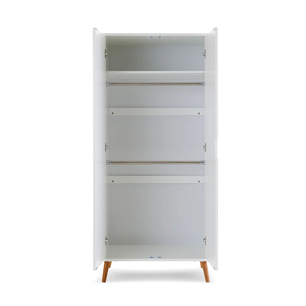 Obaby Maya Double Wardrobe - White With Natural