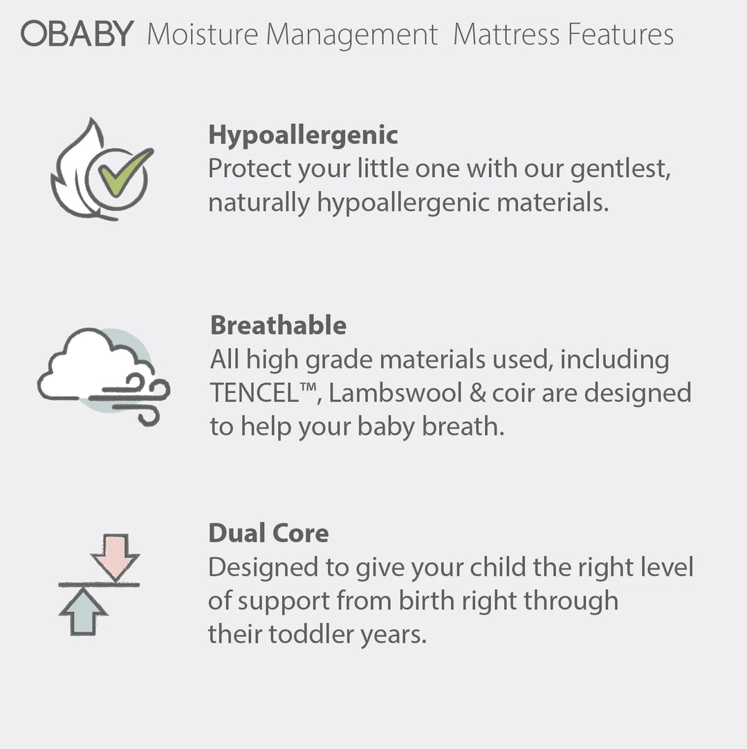 Obaby Moisture Management Mattress – 120 x 60cm