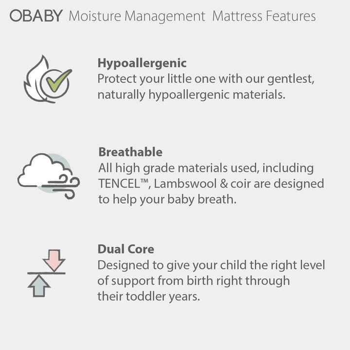 Obaby Moisture Management Mattress – 120 x 60cm