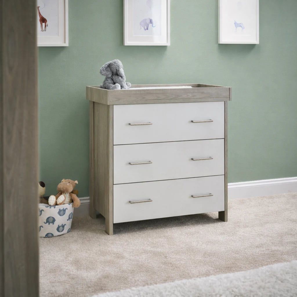 Obaby Nika 2 Piece Nursery Room Set – Grey Wash & White
