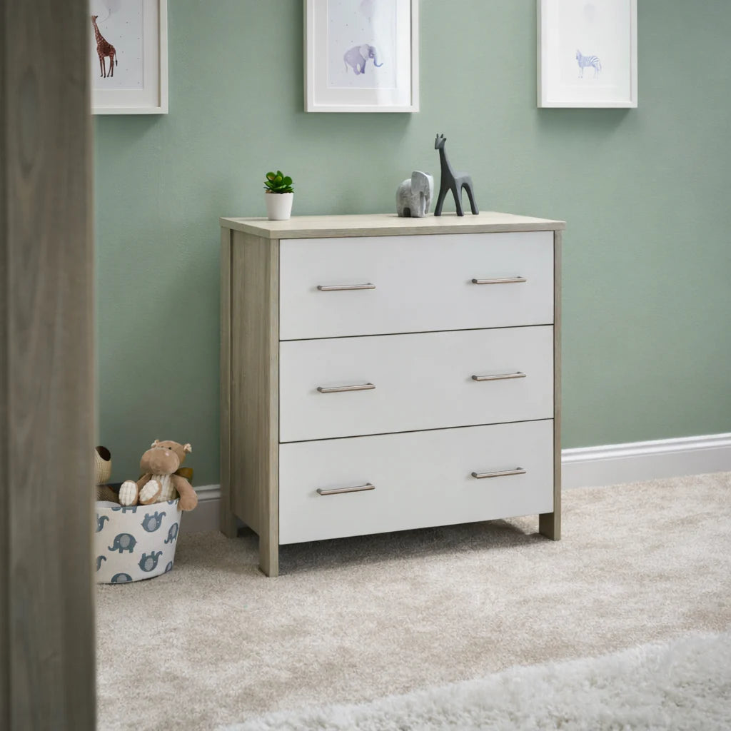 Obaby Nika 2 Piece Nursery Room Set – Grey Wash & White