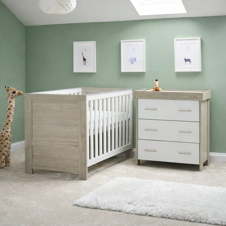 Obaby Nika 2 Piece Nursery Room Set – Grey Wash & White