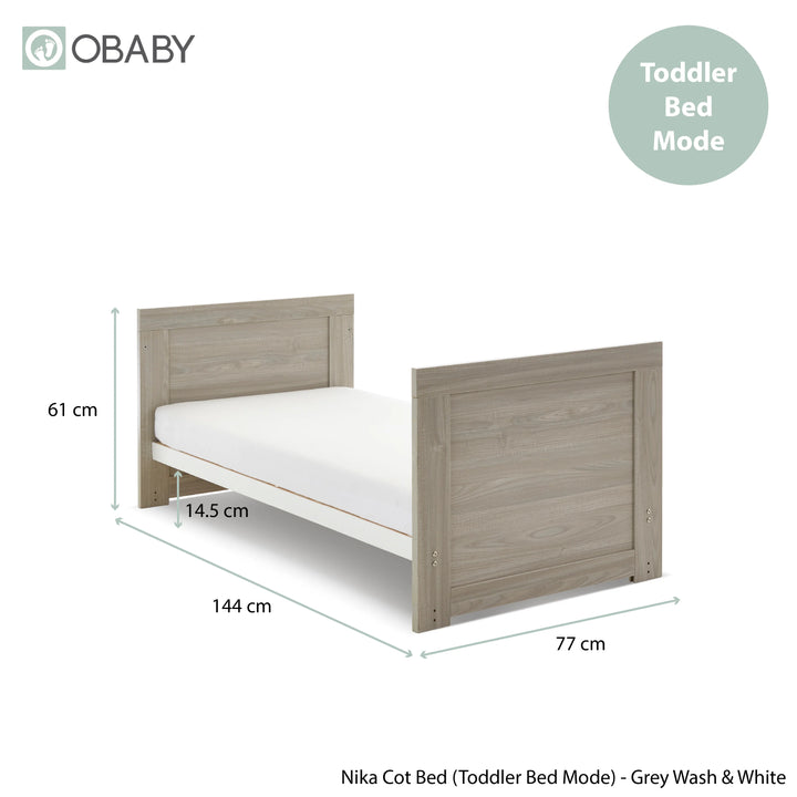 Obaby Nika 2 Piece Nursery Room Set – Grey Wash & White