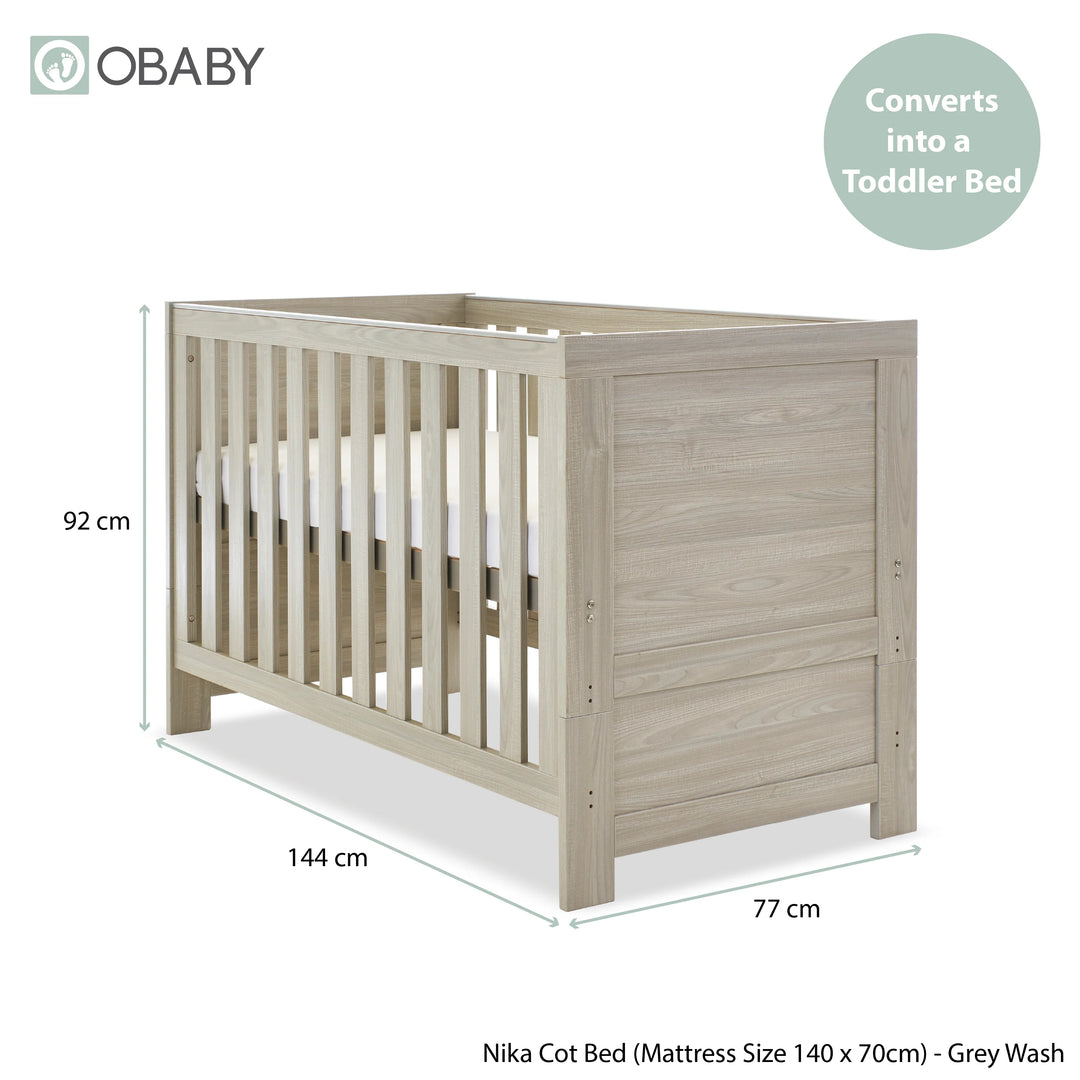 Obaby Nika 2 Piece Nursery Room Set – Grey Wash