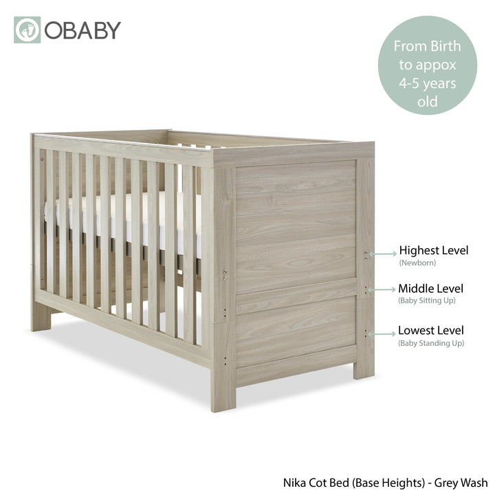 Obaby Nika 2 Piece Nursery Room Set – Grey Wash