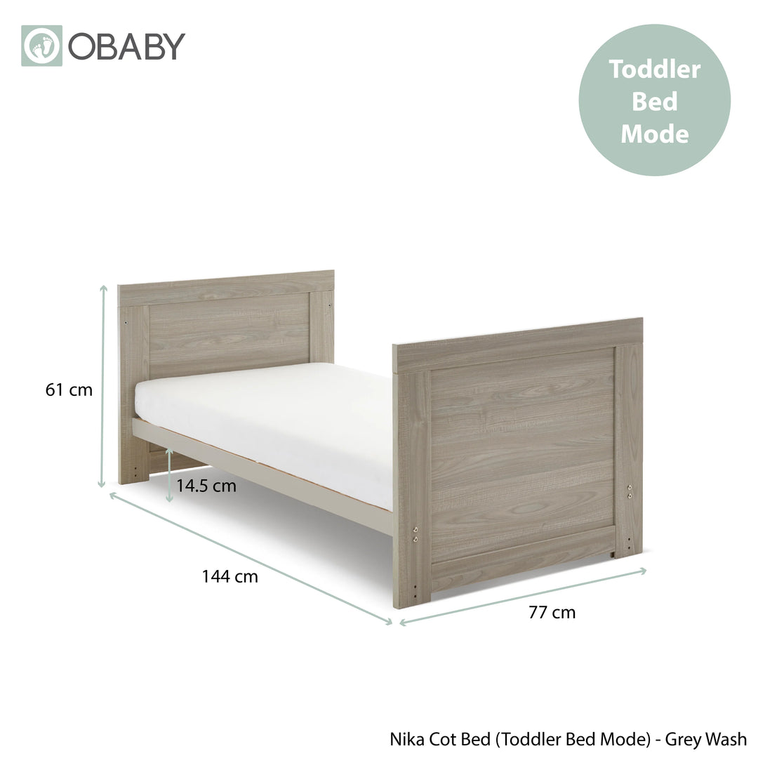 Obaby Nika 2 Piece Nursery Room Set – Grey Wash