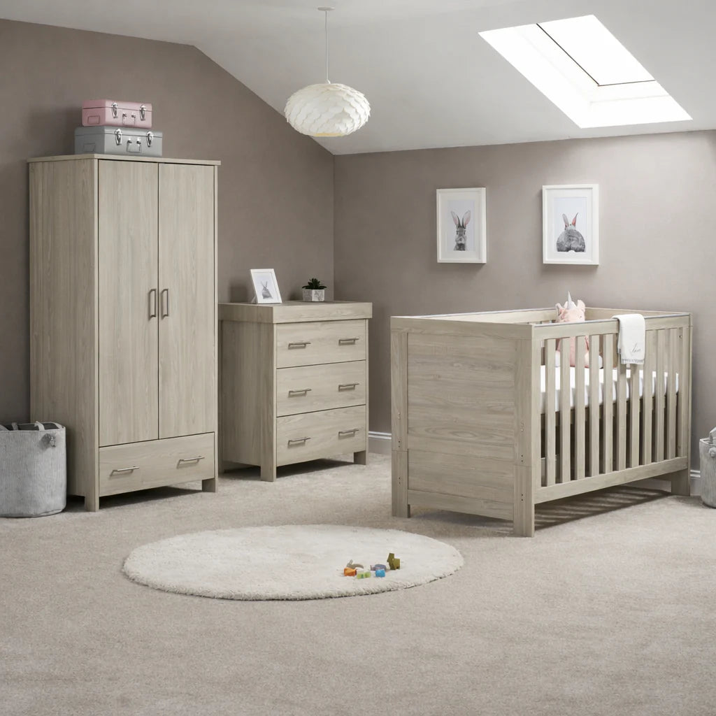 Obaby Nika 3 Piece Nursery Room Set – Grey Wash