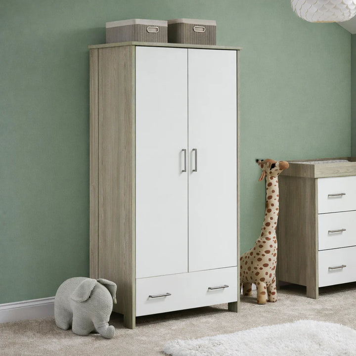 Obaby Nika Mini 2 Piece Nursery Room Set – Grey Wash & White