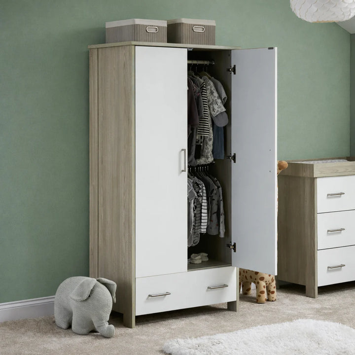 Obaby Nika Mini 2 Piece Nursery Room Set – Grey Wash & White