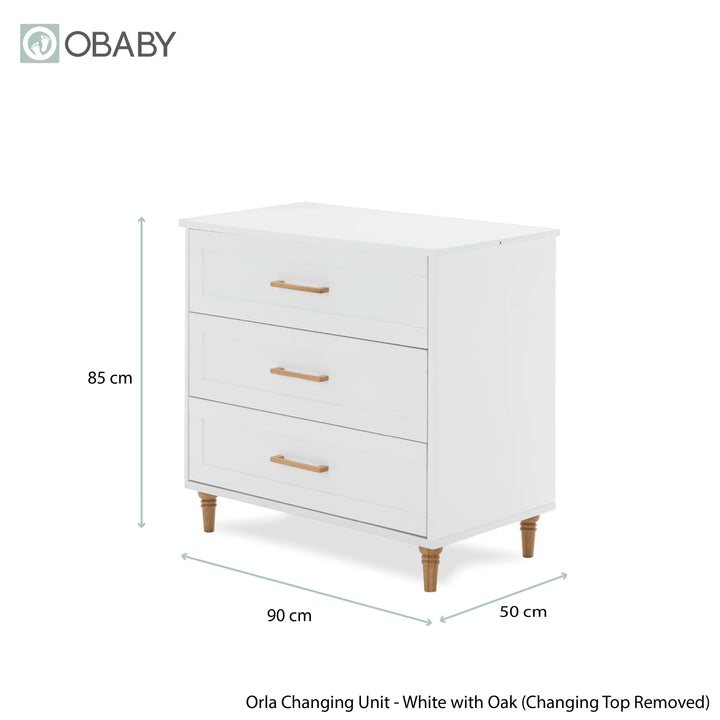 Obaby Orla 3 Piece Room Set - White with Oak