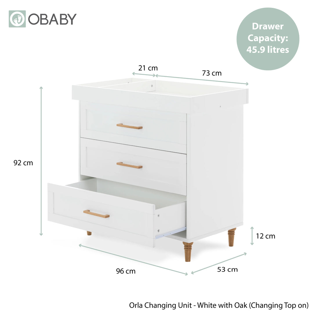 Obaby Orla Changing Unit - White with Oak