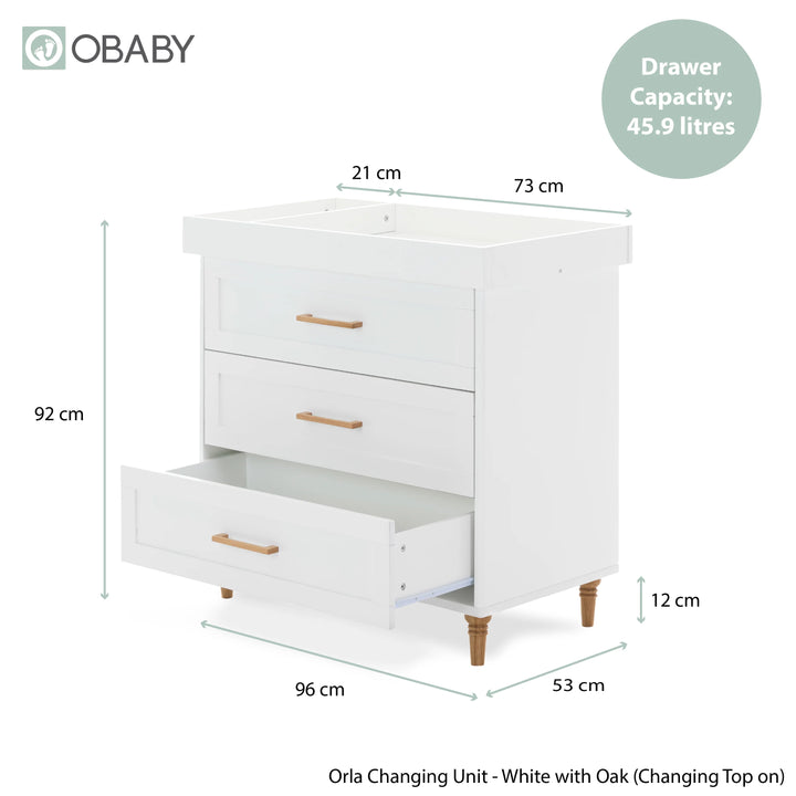 Obaby Orla Changing Unit - White with Oak