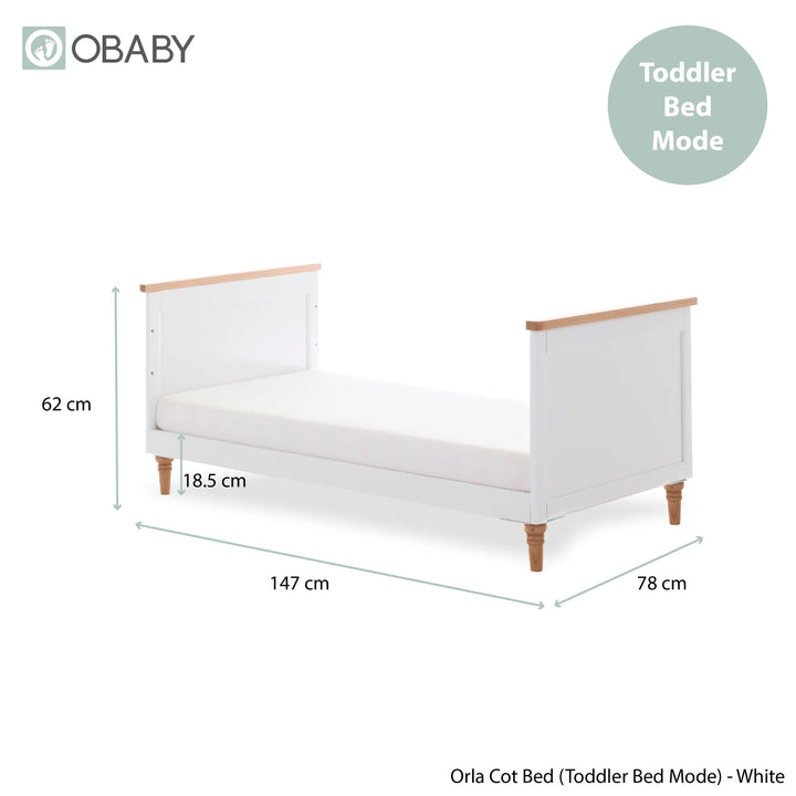 Obaby Orla Cot Bed - White with Oak