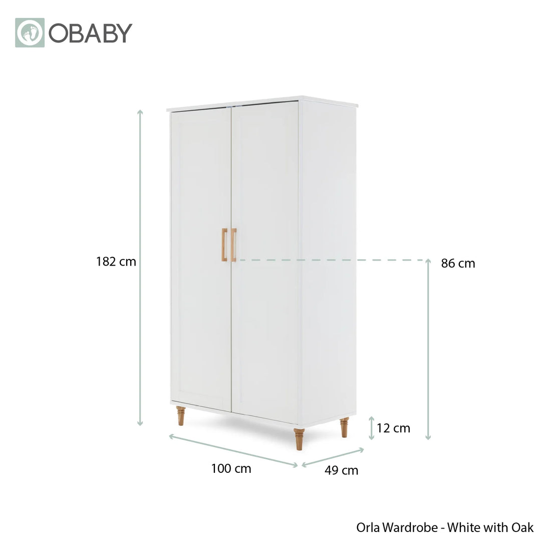 Obaby Orla 3 Piece Room Set - White with Oak