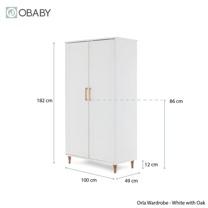 Obaby Orla 3 Piece Room Set - White with Oak