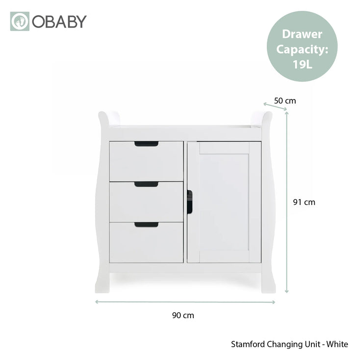 Stamford Luxe Sleigh 3 Piece Room Set - White