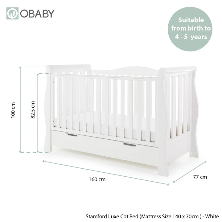 Stamford Luxe Sleigh 3 Piece Room Set - White