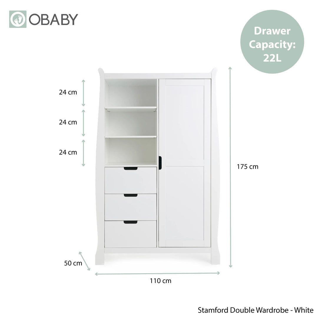 Stamford Luxe Sleigh 3 Piece Room Set - White