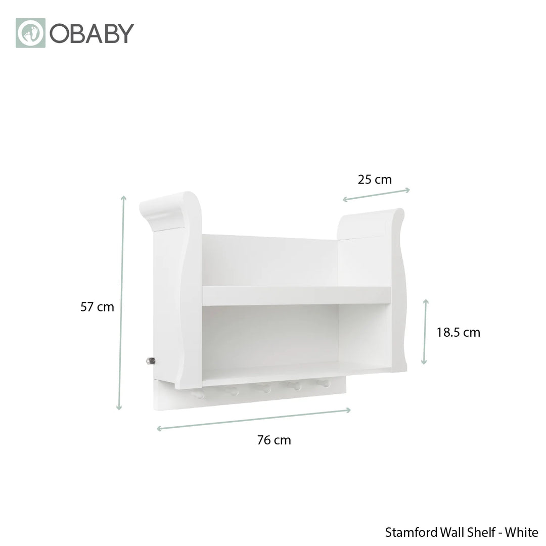 Obaby Stamford Classic Sleigh 2 Piece Room Set - White