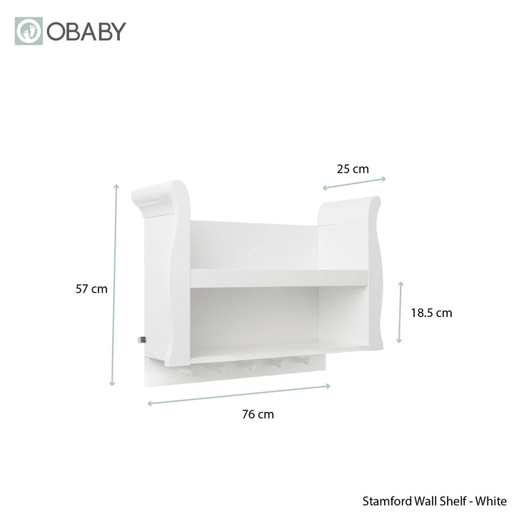 Obaby Stamford Classic Sleigh 2 Piece Room Set - White