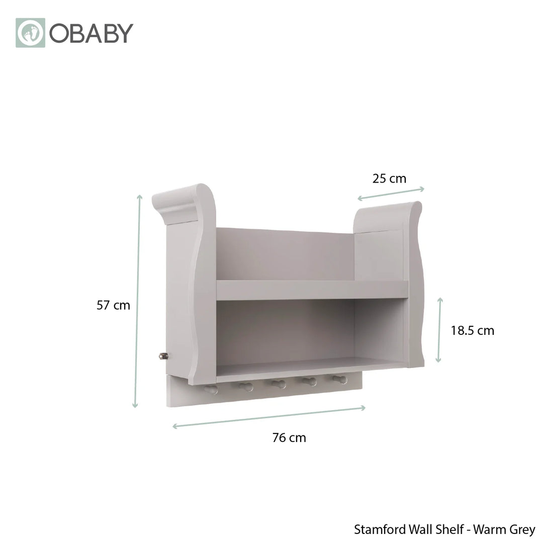 Obaby Stamford Mini Sleigh 2 Piece Room Set - Warm Grey