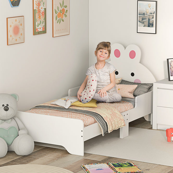 ZONEKIZ Rabbit-Designed Toddler Bed, Kids Bedroom Furniture - White - image 2