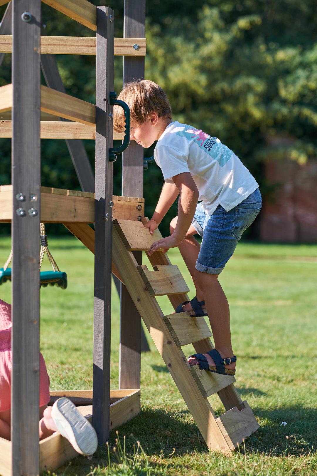 Plum Barbary Wooden Playcentre - Swing and Slide Climbing Frame