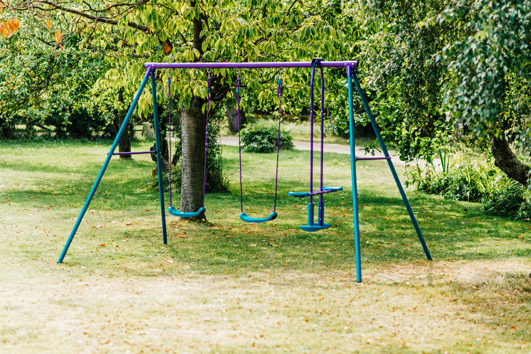 Plum Jupiter Metal Double Swing and Glider - Purple
