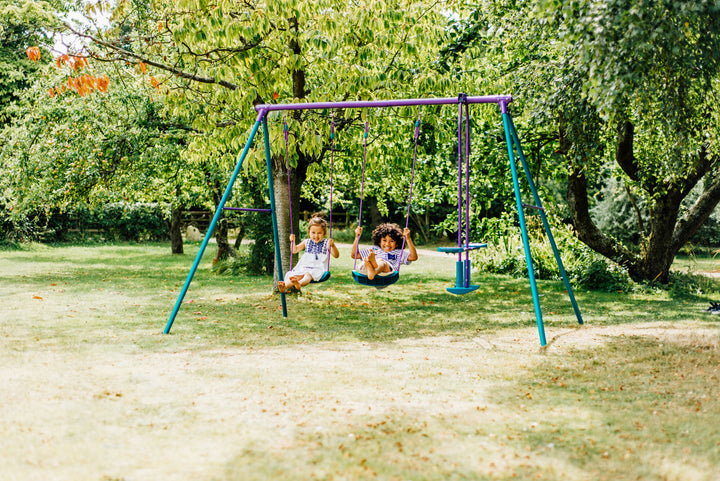 Plum Jupiter Metal Double Swing and Glider - Purple
