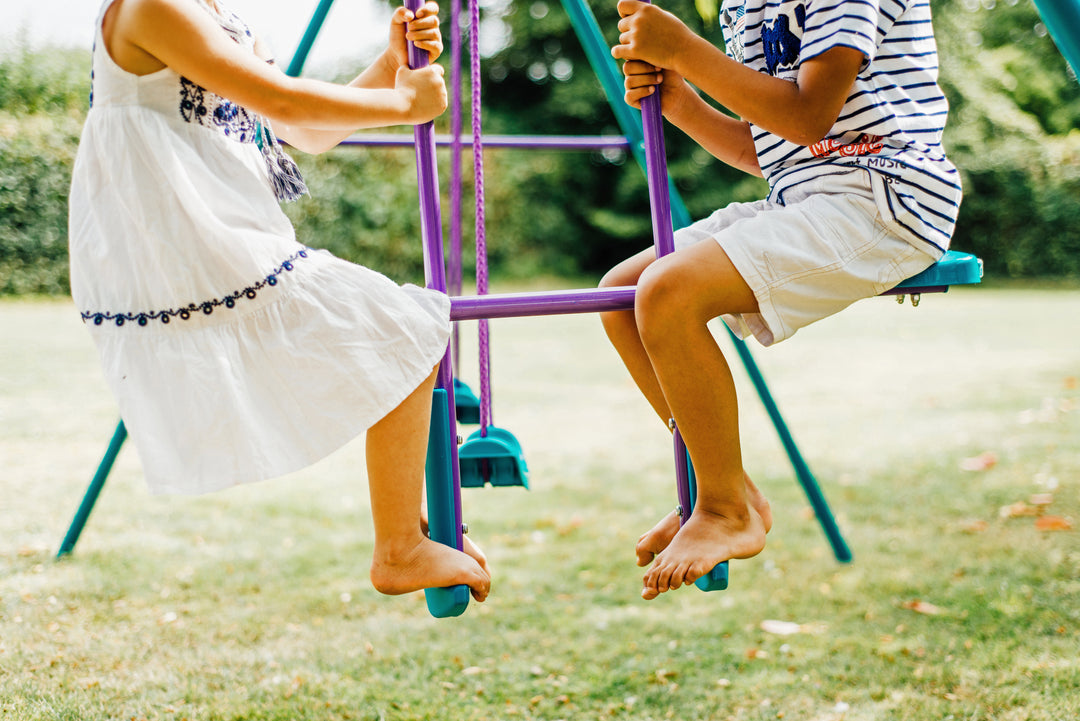 Plum Jupiter Metal Double Swing and Glider - Purple