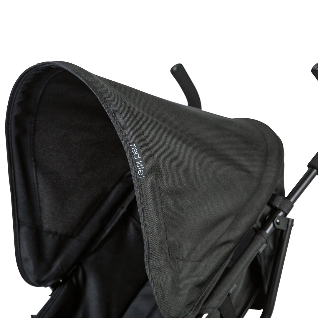 Red Kite Push Me 2U midnight stroller  canopy with 'red kite' branding on a white background