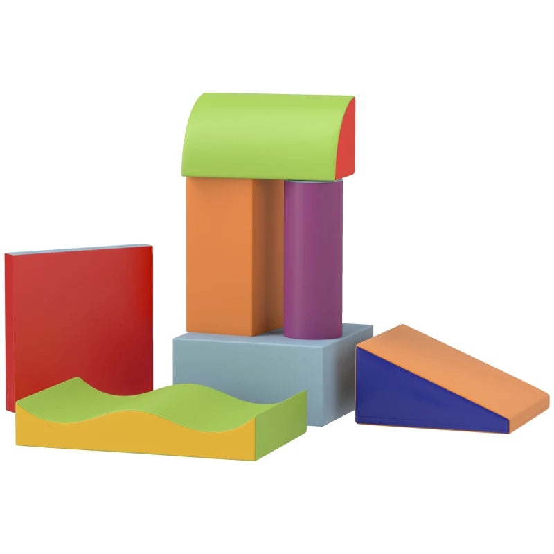 HOMCOM 7-Piece Toddler Soft Play Set – Foam Blocks for Ages 1–3 Years