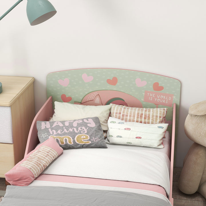 ZONEKIZ Toddler Bed Frame, Kids Bedroom Furniture for Ages 3-6 Years, Pink - image 7