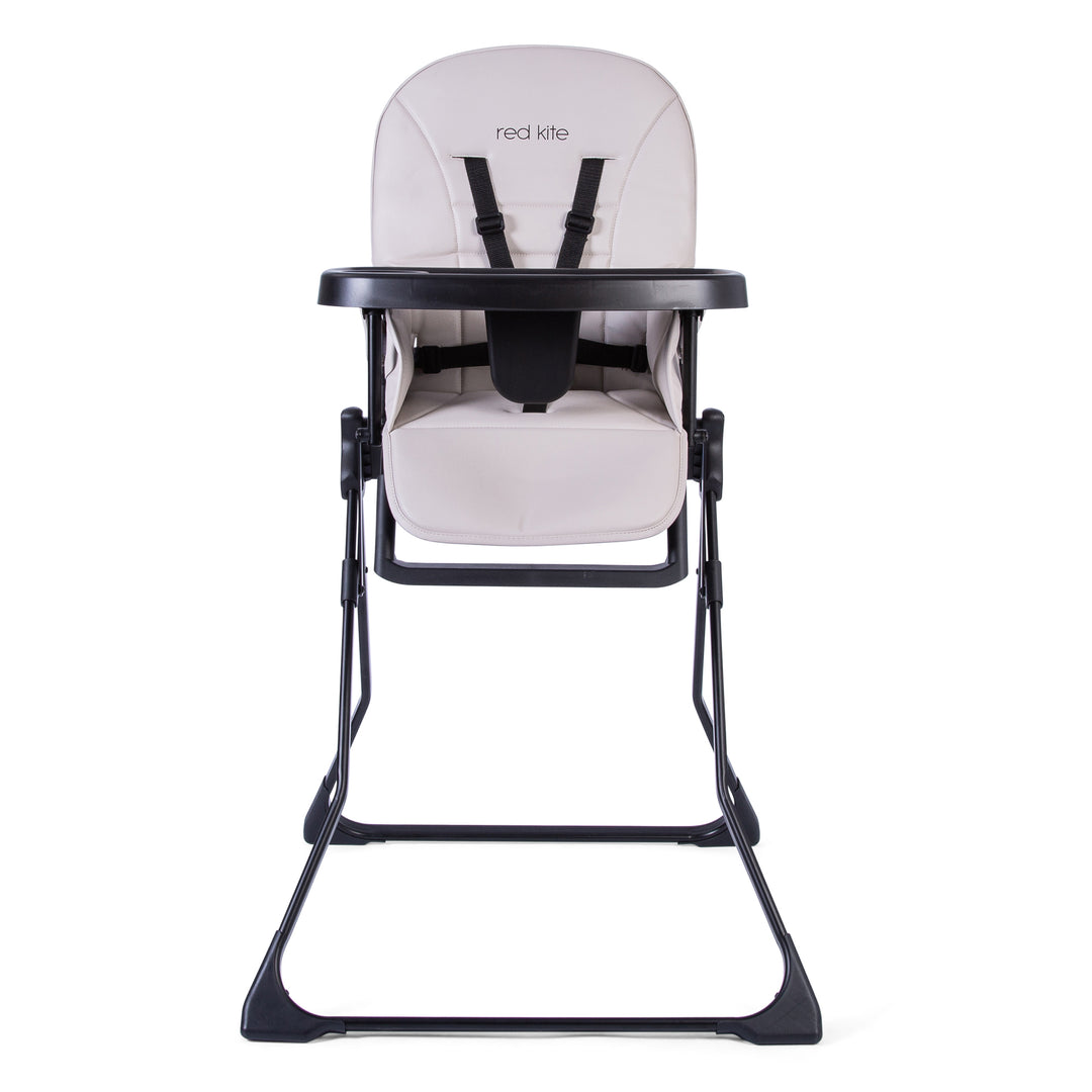 Red Kite Feed Me Fold Highchair in Truffle with black frame on a white background