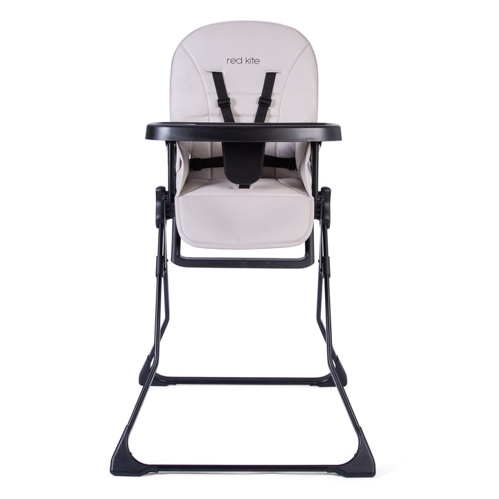 Red Kite Feed Me Fold Highchair in Truffle with black frame on a white background