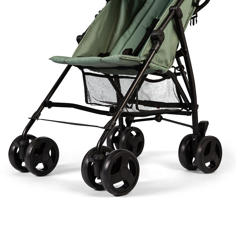 Red Kite Push Me 2U Stroller in Sage shopping basket and wheels