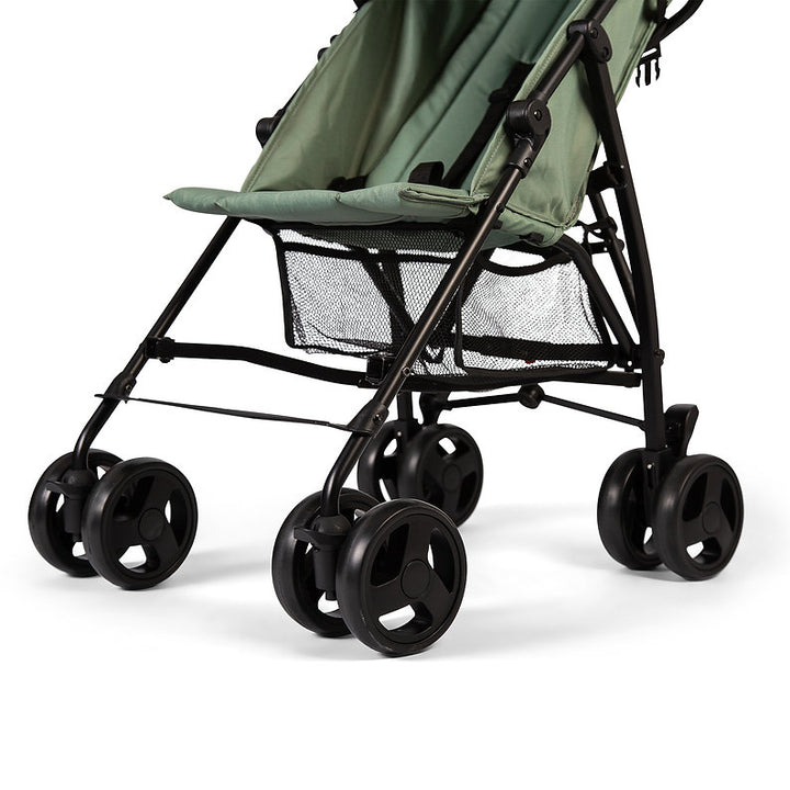 Red Kite Push Me 2U Stroller in Sage shopping basket and wheels