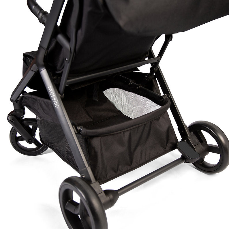 Red Kite Push Me Astro Stroller in Black shopping basket