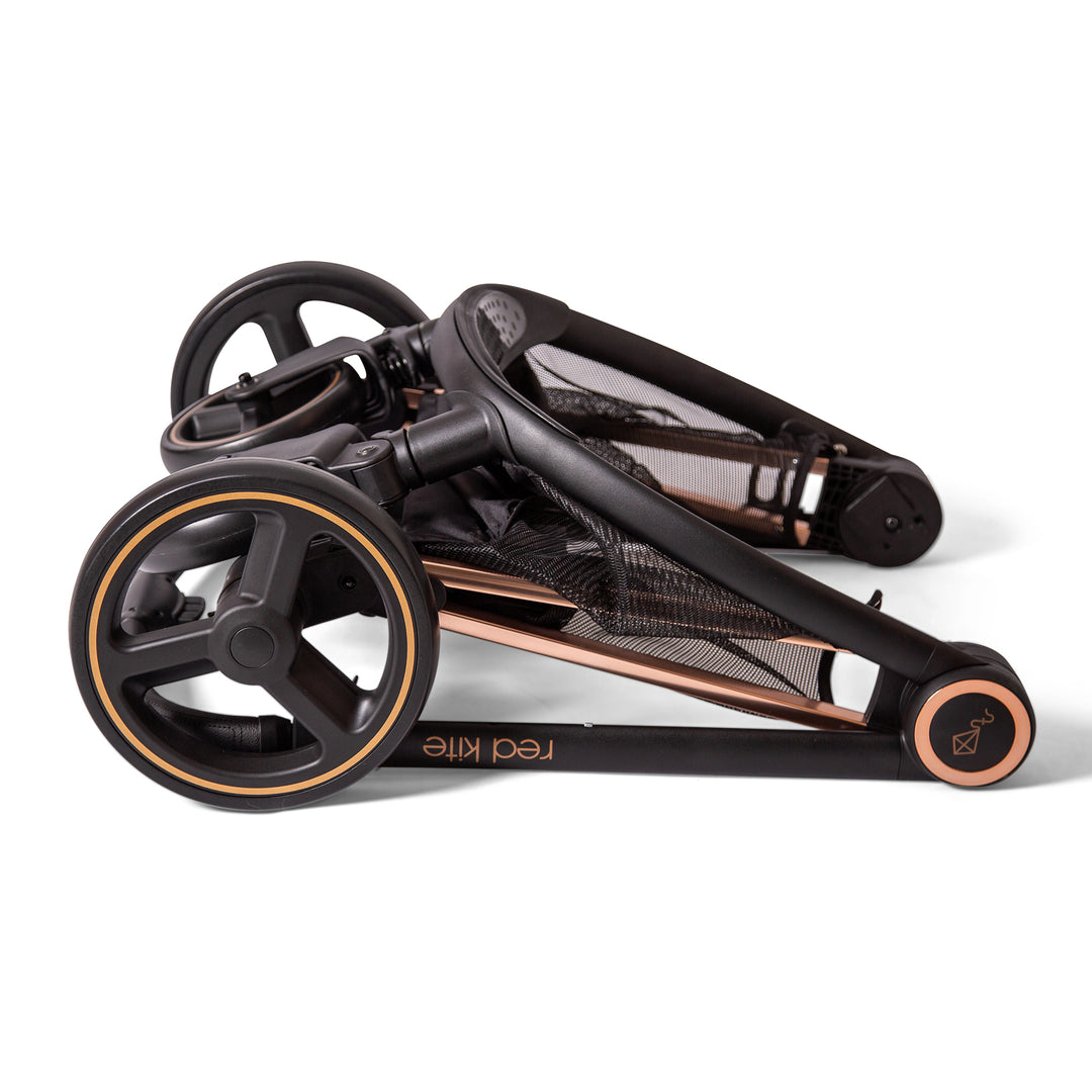 Red Kite Push Me Pace Amber 3 in 1 Travel System folded chassis