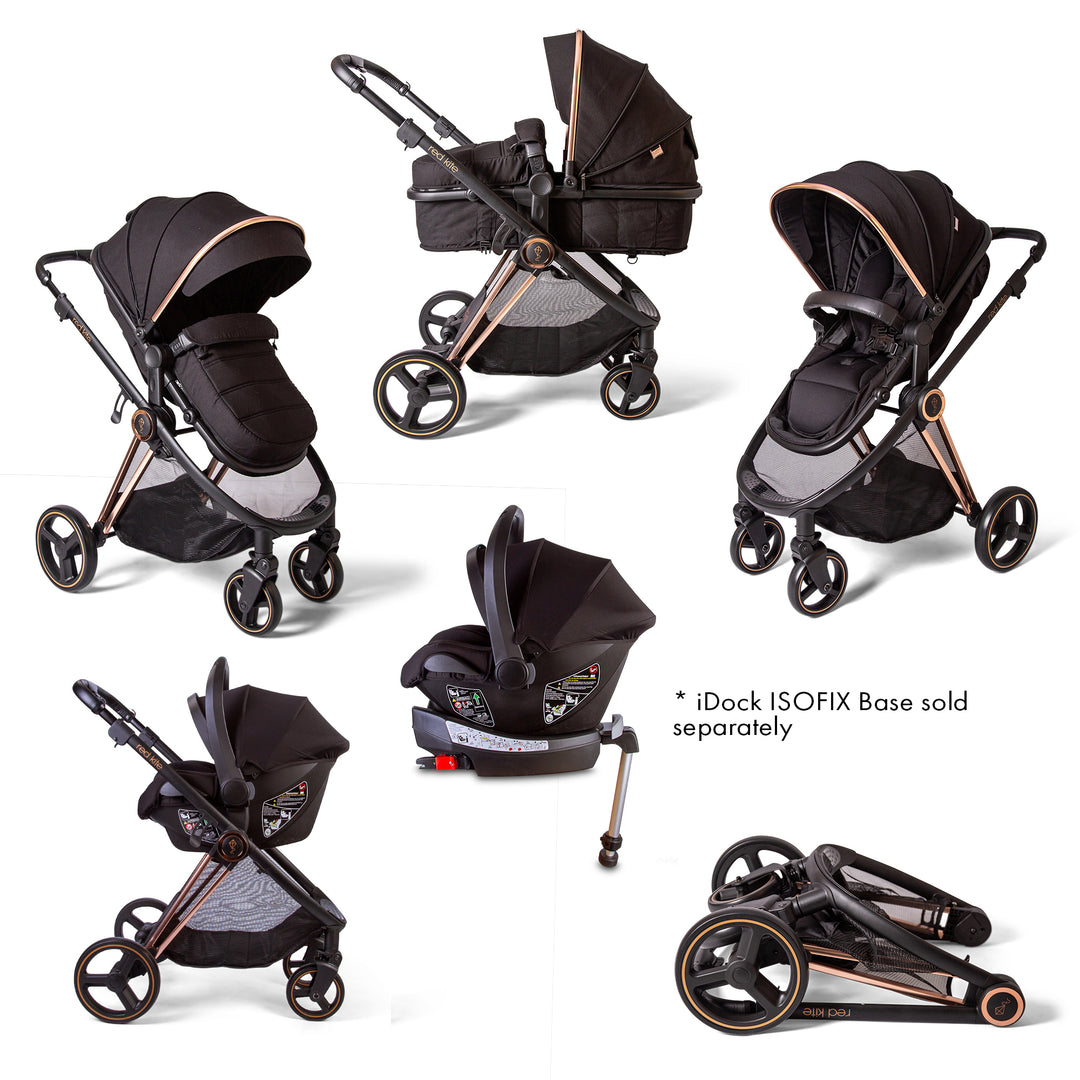 Red Kite Push Me Pace Amber 3 in 1 Travel System with isofix base