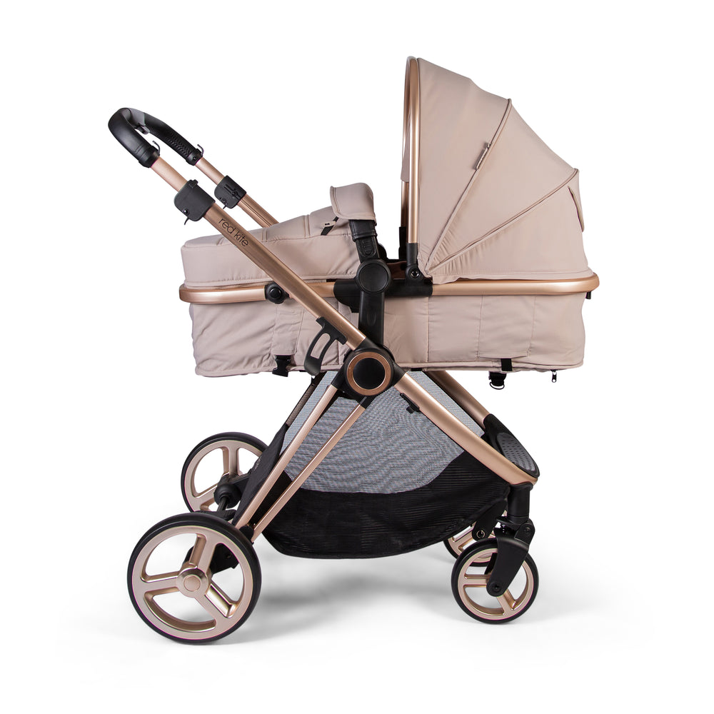 Red Kite Push Me Pace 3 in 1 Travel System in Latte carrycot