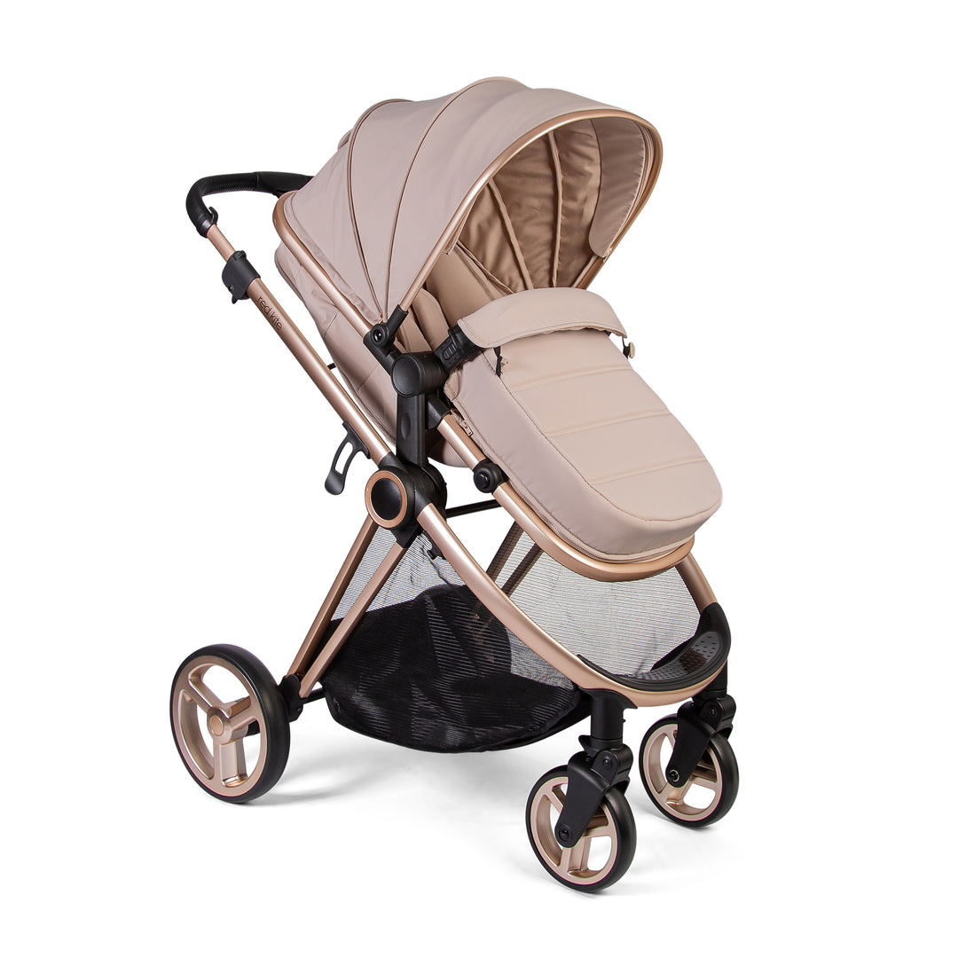 Red Kite Push Me Pace 3 in 1 Travel System in Latte seat unit with footmuff