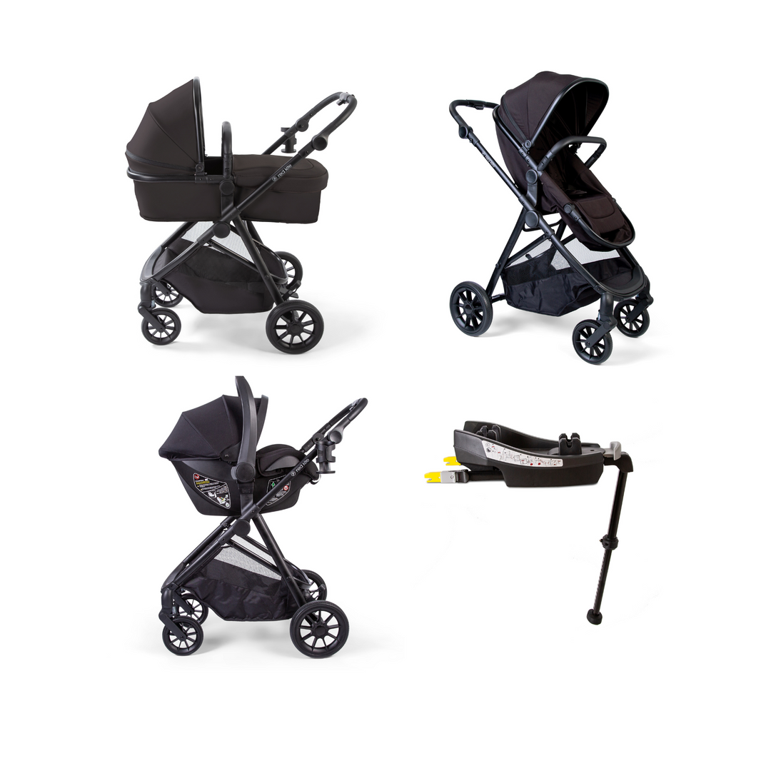 Red Kite Push Me Savanna Travel System in Black with isofix base